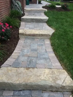 Harscape Design and Build Stairs — Landscape Construction project by Mike's Clean Cut Landscaping, Inc