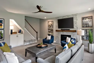 Living Room with Updated Fireplace — Interior Design & Decorating project by Staging Spaces And Design