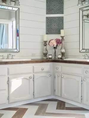 Renovation of Farmhouse Guest Bathroom — Interior Design & Decorating project by ParcelHouse Design, Inc