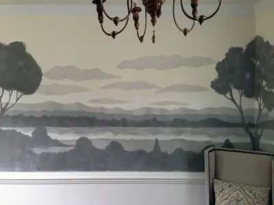 Imitation pictorial wallpaper — Interior Design & Decorating project by Pebble Hill Design