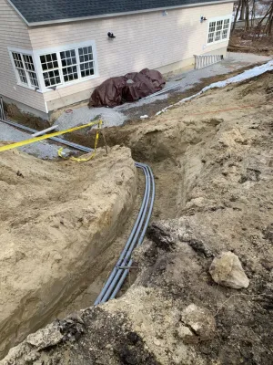Utility & Water Line Excavation — Landscape Construction project by Millennial Landscaping, Inc. in Concord
