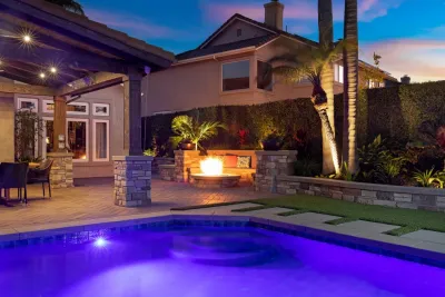 Laguna Niguel: Swimming Pool, Pavers & Fire Pit Seating Area — Landscape Design project by 3D Solutions in Laguna Niguel