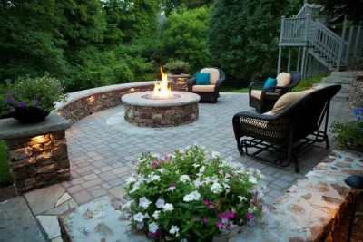 Outdoor Fire Feature — Landscape Construction project by Milosi Landscape Company