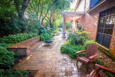 New Orleans Courtyard Inspired Backyard — Landscape Construction project by Mirror Lake Designs in Houston