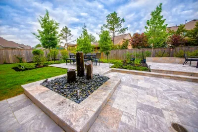 Contemporary Backyard for Entertainment — Landscape Construction project by Mirror Lake Designs