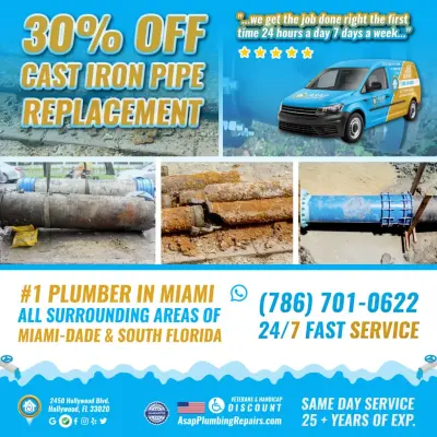 30% Discount on Cast Iron Replacement — Plumbing Services project by Asap Plumbing Repairs