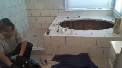 Tub Installation Drop-In — Plumbing Services project by Irv Plumbing & Electric