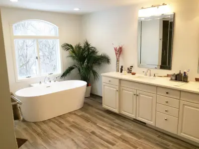 Renovation of Master Bathroom (freestanding tub) - BEFORE & AFTER — Plumbing Services project by Elsmore Plumbing LLC