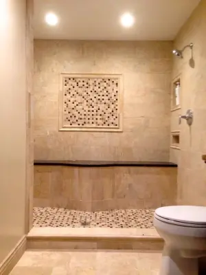 Mediterranean Bathroom Renovation — Plumbing Services project by Efficiency Plumbing & Remodeling, INC
