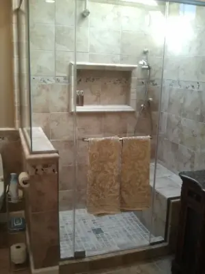 Elegant Rain Shower Bath — Plumbing Services project by Countryside Plumbing Sewer And Septic