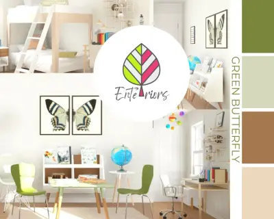Youth Bedroom and Homeschool Space in Green — Interior Design & Decorating project by Misty Woods Design | Interior, Exterior & Lighting