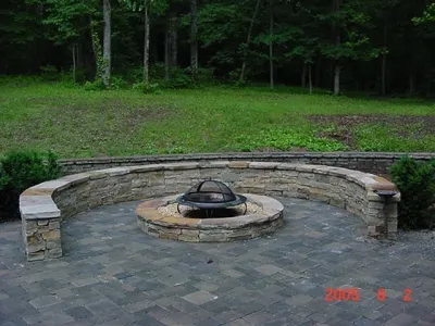 Stone Bench Wall — Landscape Construction project by Nature One Landscape Design