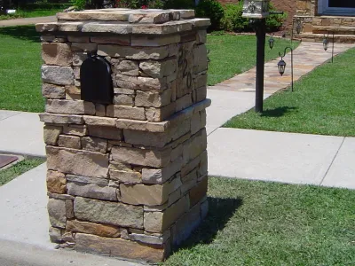 Stone Columns — Landscape Construction project by Nature One Landscape Design