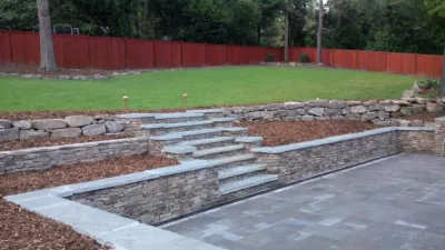 Stone Walls — Landscape Construction project by Nature One Landscape Design