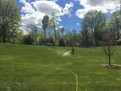 Organic Lawn Fertilization Old Chatham, NY — Landscape Construction project by Nature Works Land Care Inc.