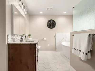 Luper Restroom Renovation — Interior Design & Decorating project by Karen Boyer Designs