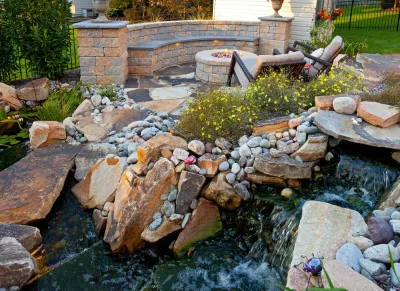 outdoor living space 1 — Landscape Construction project by New Castle Lawn & Landscape
