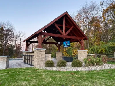 Outdoor living and entertaining space — Landscape Construction project by New Castle Lawn & Landscape