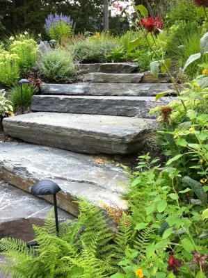Stone Staircases — Landscape Construction project by New England Landscapes, Inc.