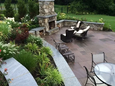 Fireplaces / Fire Pits — Landscape Construction project by New England Landscapes, Inc.