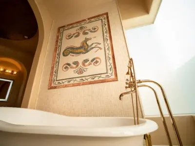 Mediterranean New Build - Master Bathroom — Interior Design & Decorating project by Miralia Design Group