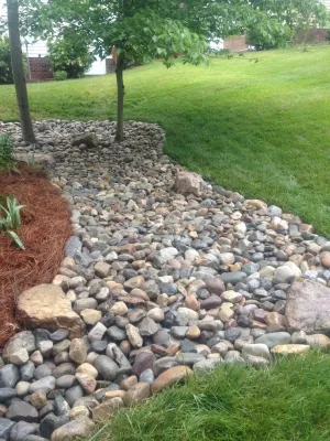 Greensboro: Nature Seating with Dry Creekbed — Landscape Construction project by New Garden Landscaping & Nursery