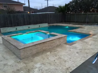Beautiful Lit Pools — Landscape Construction project by New Orleans Pool & Patio