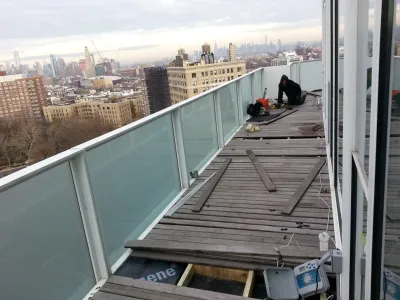 NYC Penthouse Terrace Garden and Automatic Drip Irrigation watering System — Landscape Construction project by New York Plantings Garden Design in New York