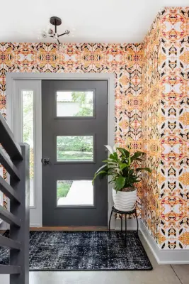 Contemporary Vibrant Entrance Hall — Interior Design & Decorating project by Bohemian Bungalow Design, LLC