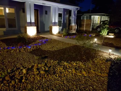 LED Landscape Lighting — Landscape Construction project by Noble Lawn & Landscaping