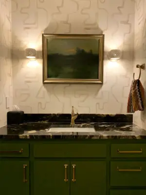 Melancholic and Theatrical Bathroom — Interior Design & Decorating project by DesignFive, LLC - Steve Shorthouse