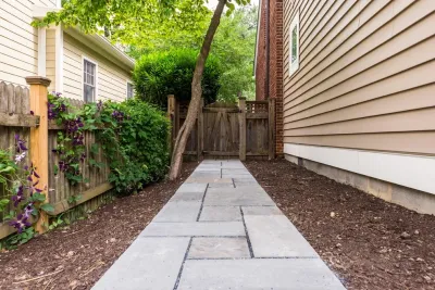 Flagstone walkway on Stone dust — Landscape Construction project by Northern Virginia Landscaping in Arlington