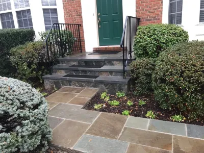 FRONT STOOP & STEPS RENOVATION with WALKWAY — Landscape Construction project by Northern Virginia Landscaping