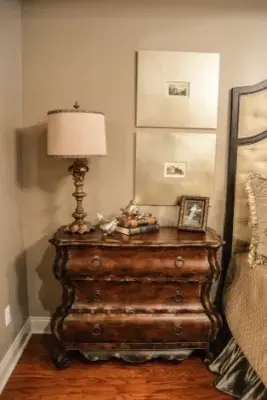 Gray and Beige Themed Master Bedroom and Bathroom Renovation — Interior Design & Decorating project by Dona Designs