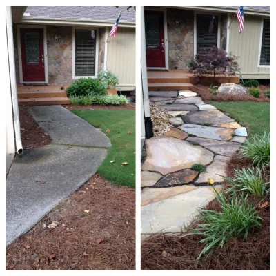 BEFORE AND AFTER- North Metro Atlanta — Landscape Construction project by O'Neill Landscape Group