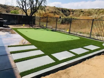 Putting Green | Modern & Custom Design-Build Putting Green — Landscape Construction project by Oasis Turf & Hardscape in Temecula