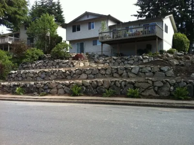 Renton Front Landscape Rockery — Landscape Construction project by Olympic Rockeries