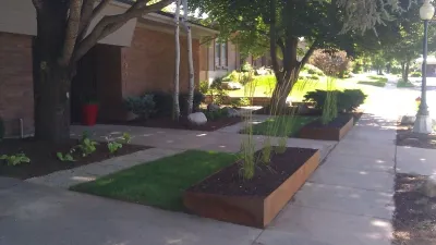 Contemporary Landscape using steel boxes — Landscape Construction project by OMG Landscape And Garden Services