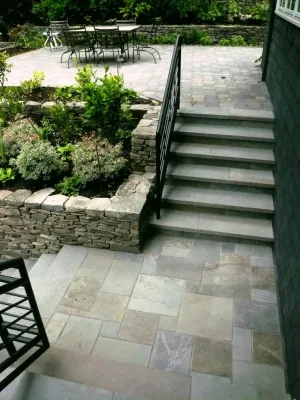 Mercer Island Bluestone Patio and Stairs — Landscape Construction project by Orion Rockscapes