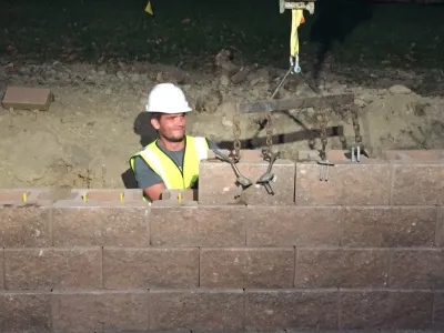 City of Novi Wall Install — Landscape Construction project by Outdoor Expressions, Inc.