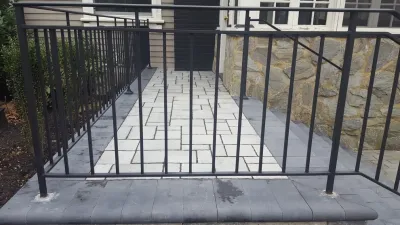Techo-Bloc Front Entry Steps — Landscape Construction project by Paradise Pavers Pond Landscaping LLC