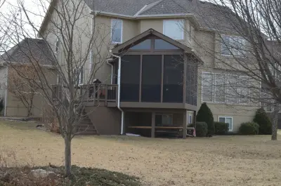 North Kansas City Sheltered Porch and Patio — Deck Building & Repair project by Alexander Decks
