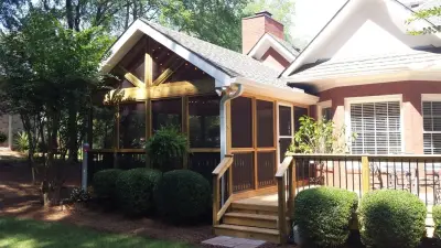 Macon GA Impressive Screened Porch with Challenging Roof Connection by Archadeck Of Central GA