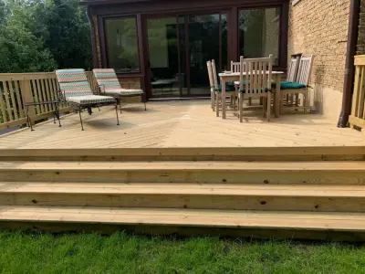 Highland Park IL Open Design Wooden Deck by Archadeck Of Chicagoland