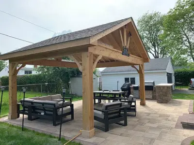 Lafitt Patio and Outdoor Kitchen Open Porch Project in Morton Grove, IL by Archadeck Of Chicagoland