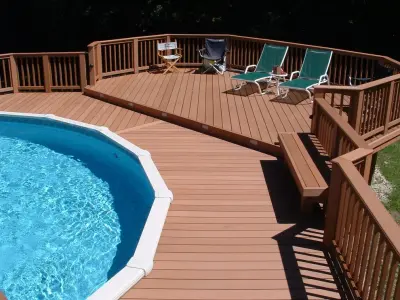 Poolside Custom Deck by Miles Bradley Building And Remodeling
