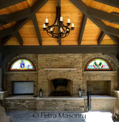 St. Peters Fireplace & Outdoor Structure — Landscape Construction project by Petra Masonry