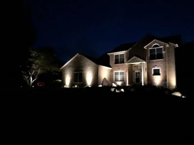 Up Lighting Against House — Landscape Construction project by Pfeifer Landscaping
