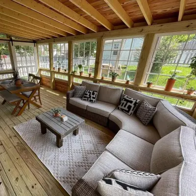 Custom Covered Outdoor Living Area | Screened Back Porch | Spring Hill — Deck Building & Repair project by Troys Outdoor Services