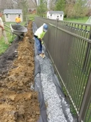Tinton Falls, NJ - French Drain Install & Golden Peabody Arborvitaes — Landscape Construction project by Picture Perfect Landscaping & Outdoor Construction